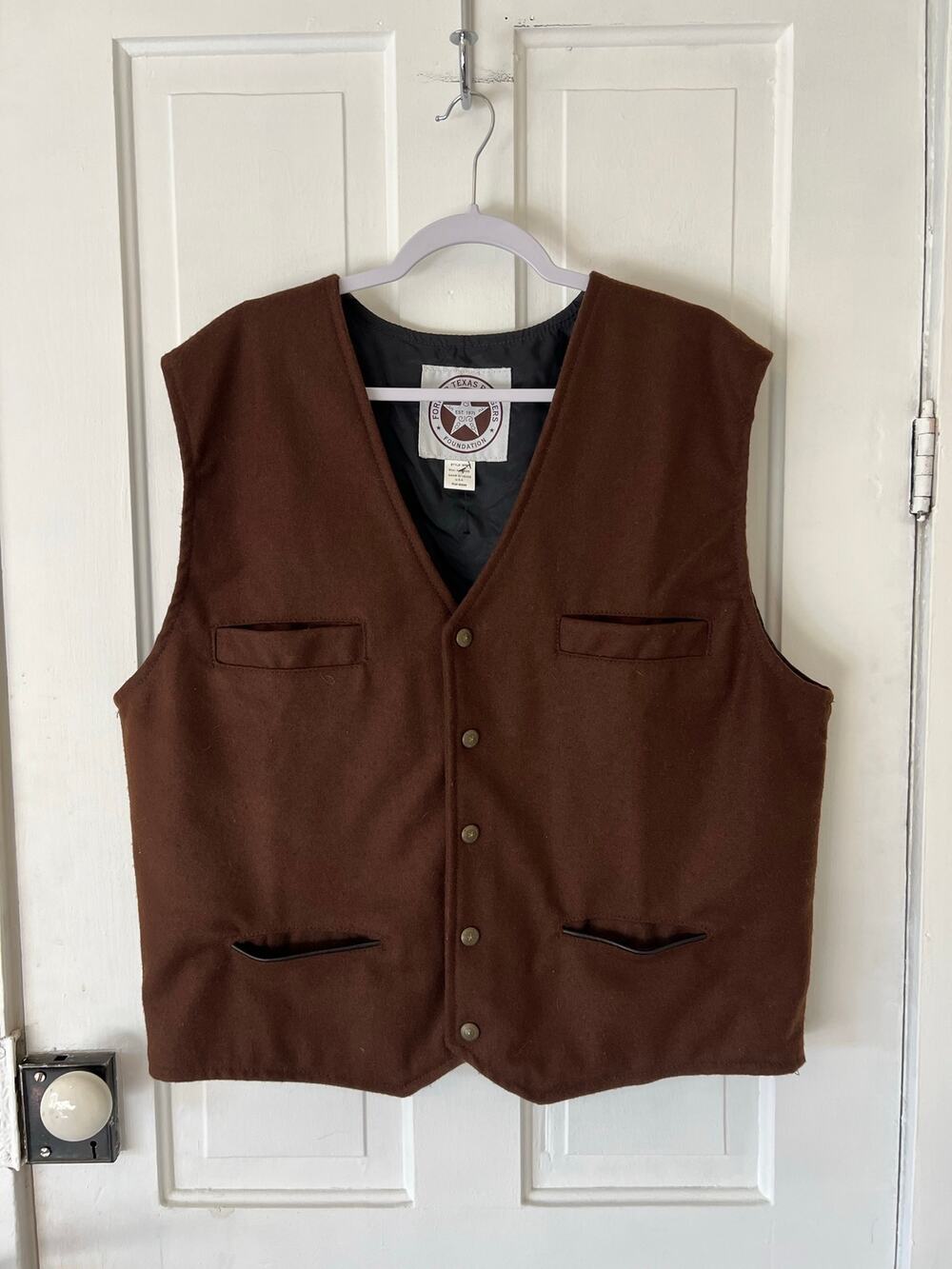 Schaefer Outfitter Former Texas Rangers Foundation mens XL McAllin wool Vest